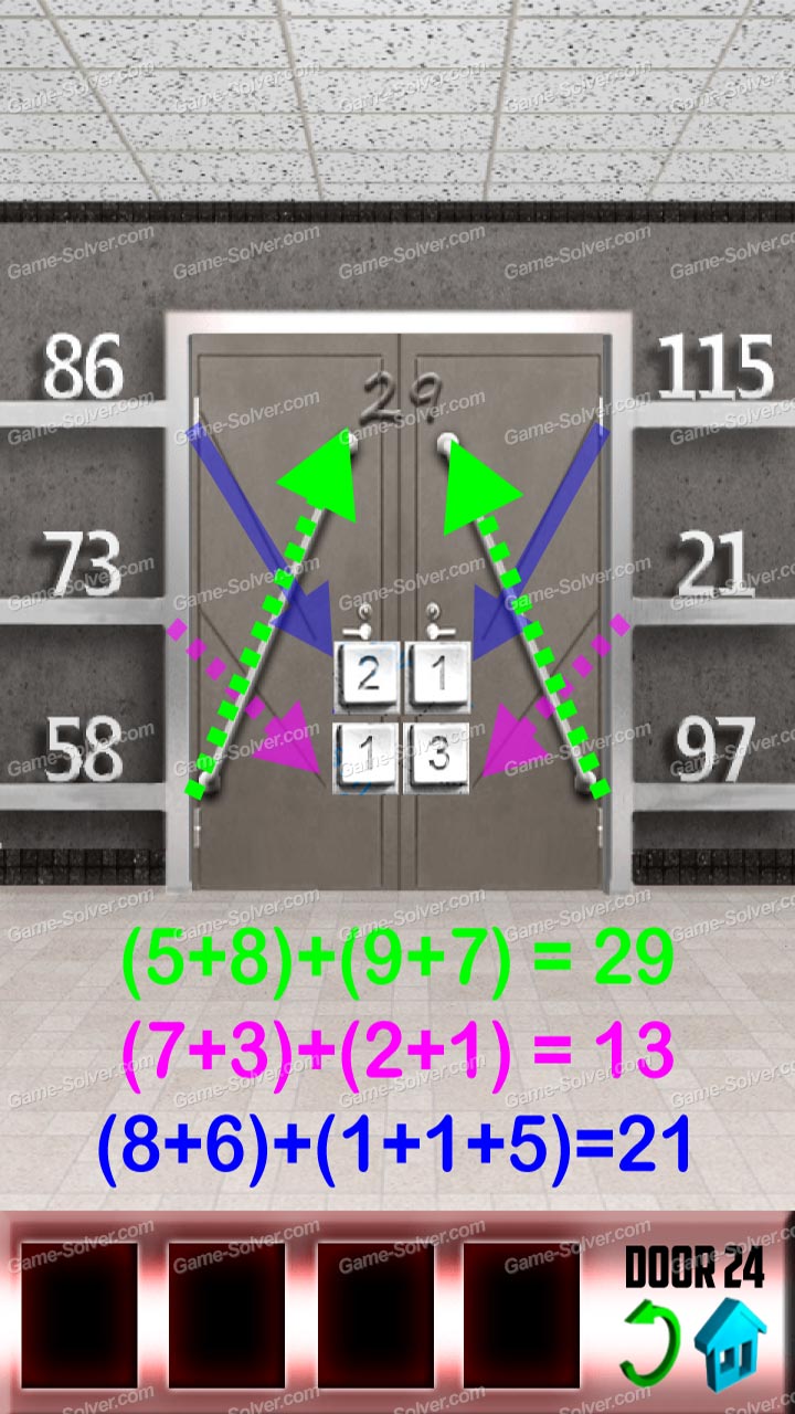 100 Doors Level 24 Game Solver