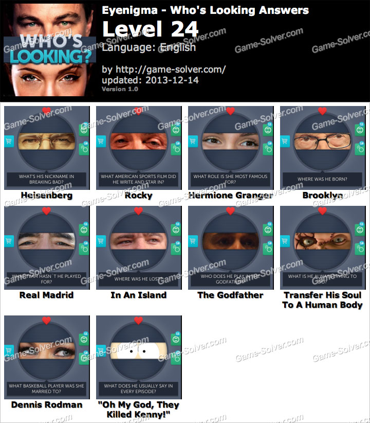 Eyenigma Level 24 Game Solver