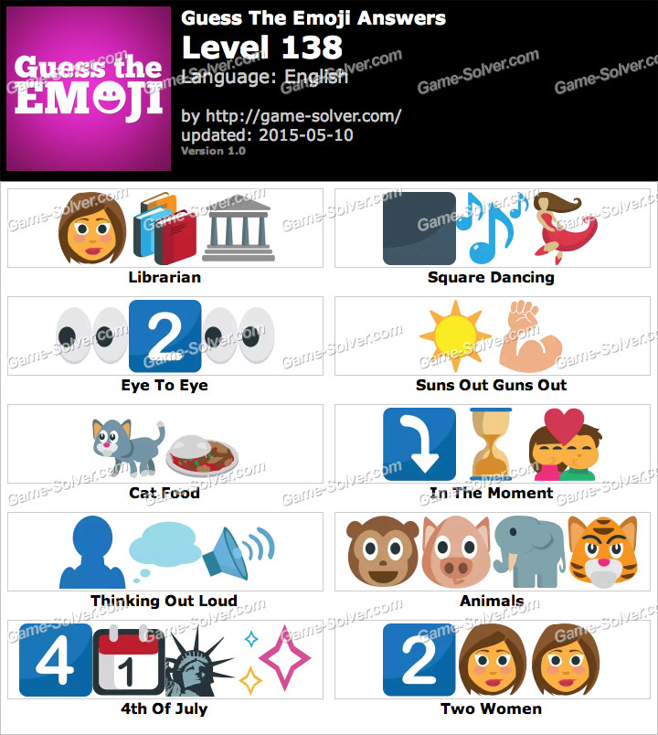 Guess the Emoji Level 138 Game Solver