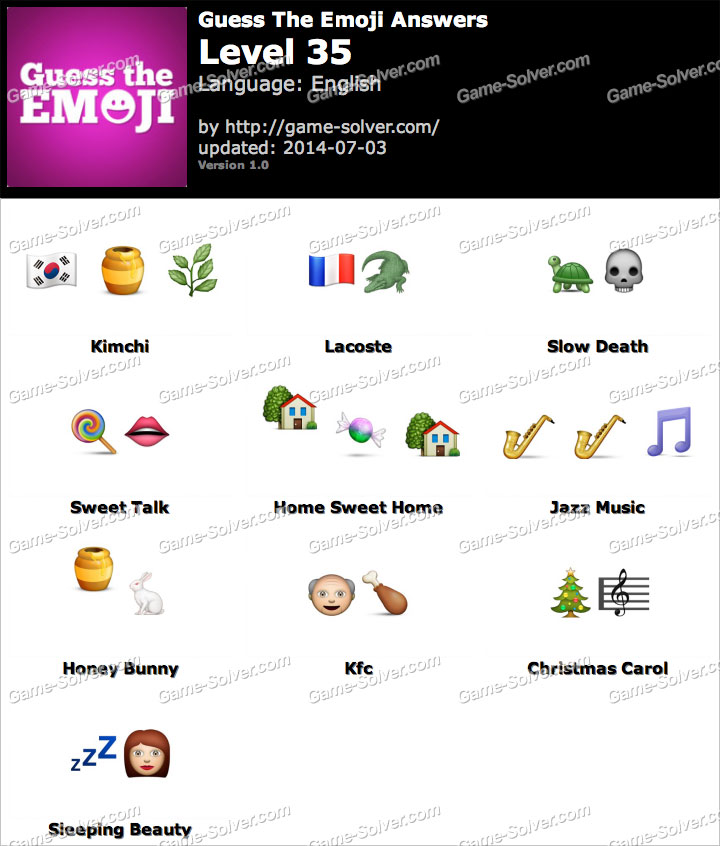 Guess the Emoji Level 35 Game Solver