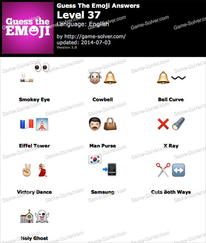 Guess the Emoji Level 37 • Game Solver