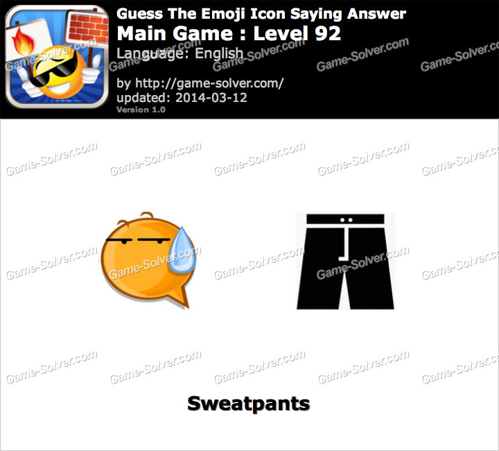 Emoji Icon Main Game Level 92 Game Solver