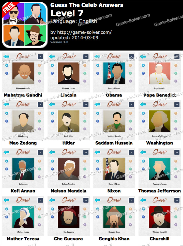 Guess The Celeb Level 7 • Game Solver