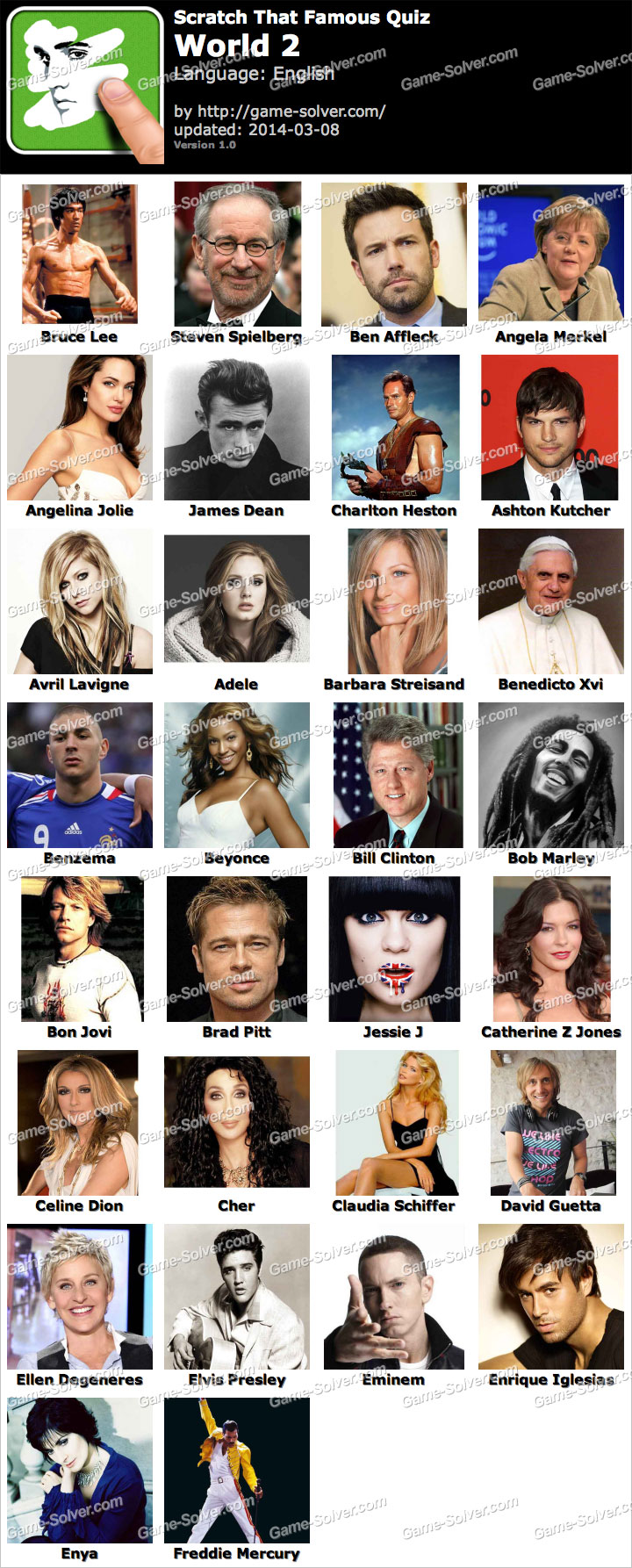 Scratch That Famous Quiz World 2 • Game Solver