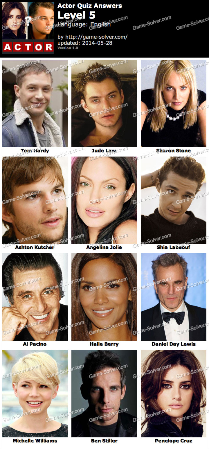 Actor Quiz Level 5 Answers • Game Solver