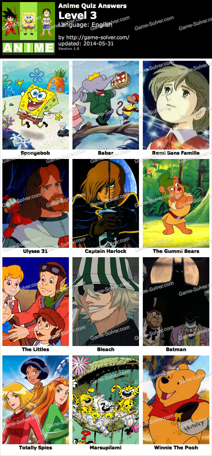 Anime Quiz Level 3 • Game Solver
