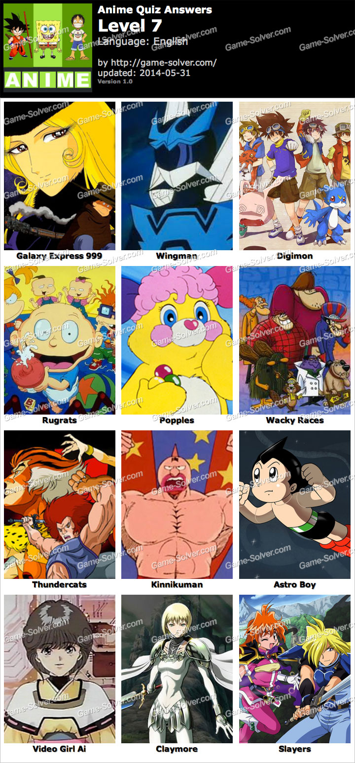 Anime Quiz Level 7 Game Solver