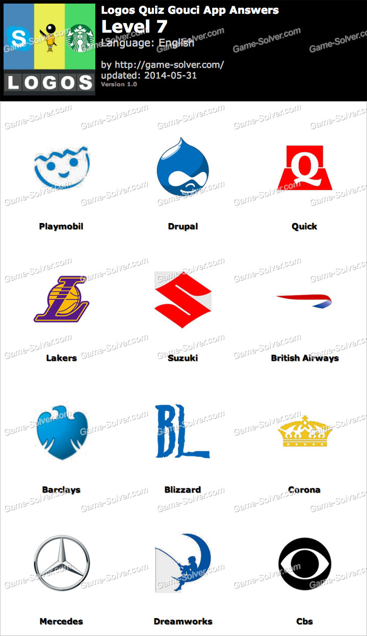 Logo quiz level 7 answers, solutions, tips and walkthroughs. Logos Quiz Gouci App Level 7 - Game Solver