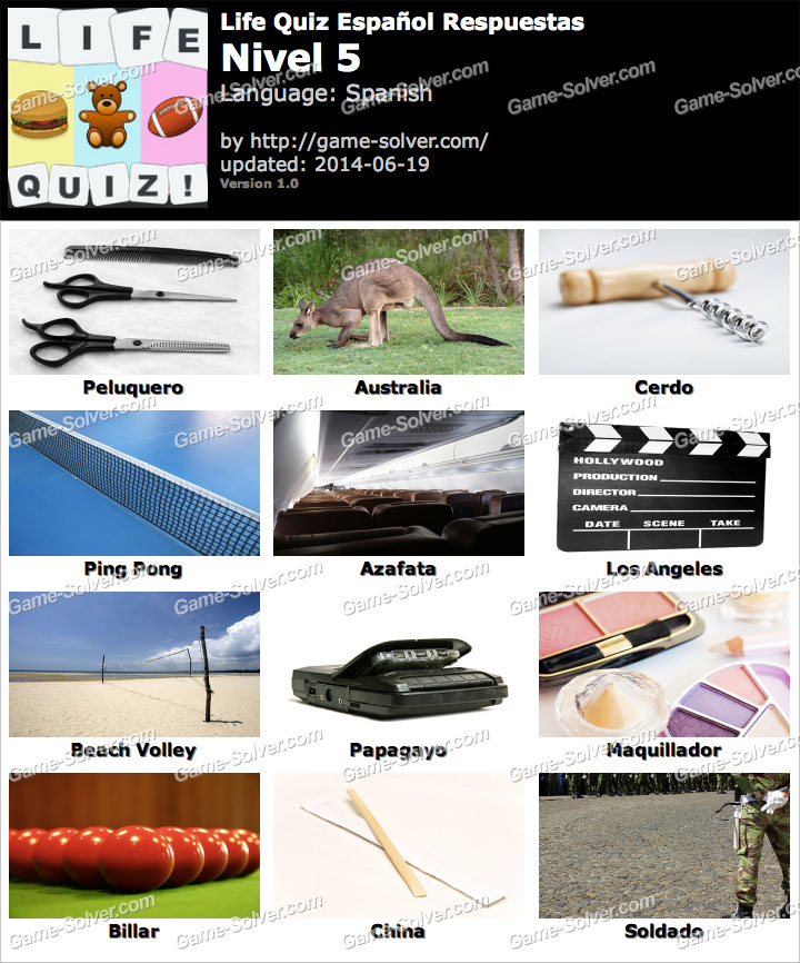 Life Quiz Spanish Nivel 5 Game Solver