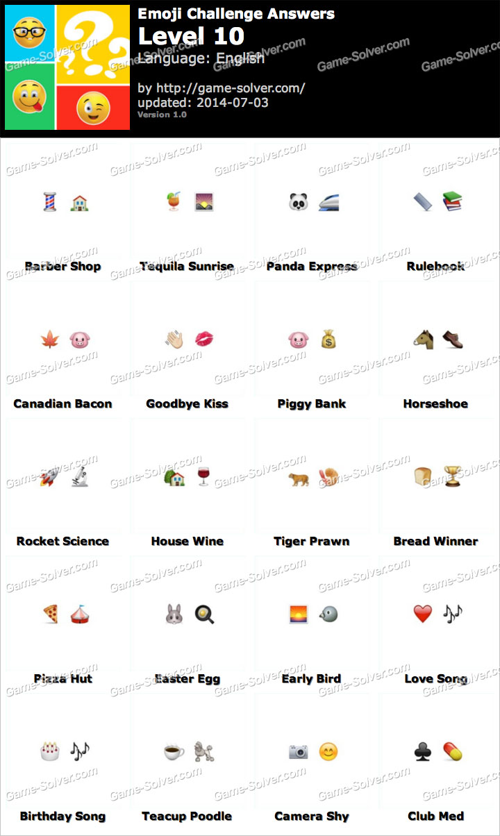 Emoji Challenge Level 10 Game Solver