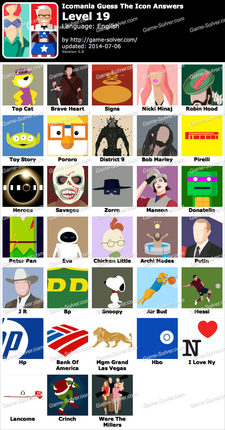Guess the Icon Level 19 Game Solver