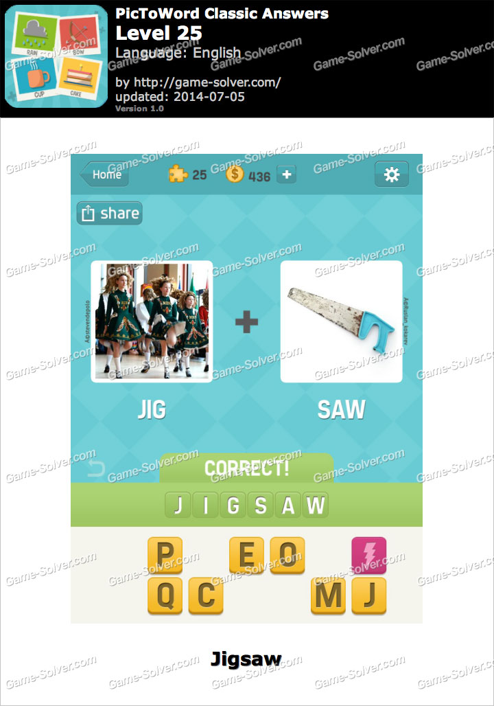 PicToWord Classic Level 25 • Game Solver