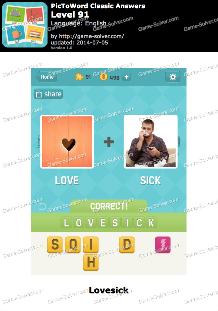 PicToWord Classic Level 91 Game Solver