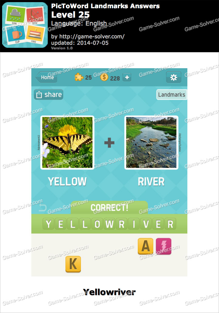 PicToWord Landmarks Level 25 • Game Solver