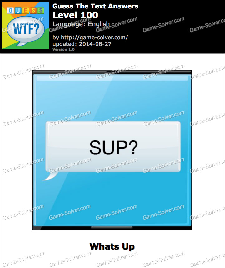 What does SUP? mean ? • Game Solver