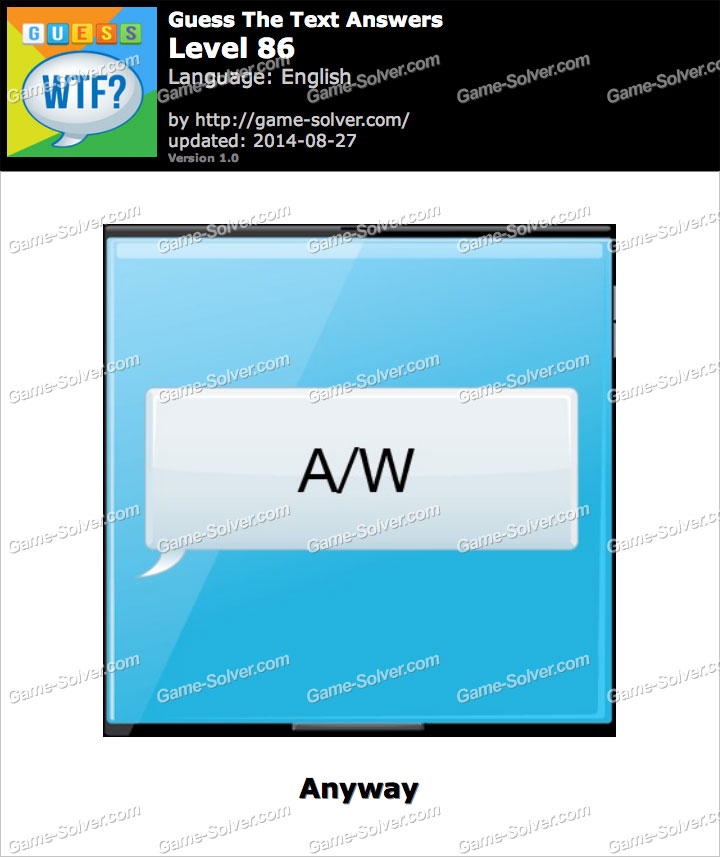 What does A/W mean ? Game Solver