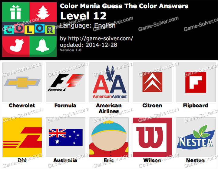 Color Mania Guess The Color Level 12 Game Solver