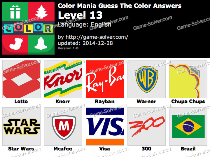 Color Mania Guess The Color Level 13 Game Solver