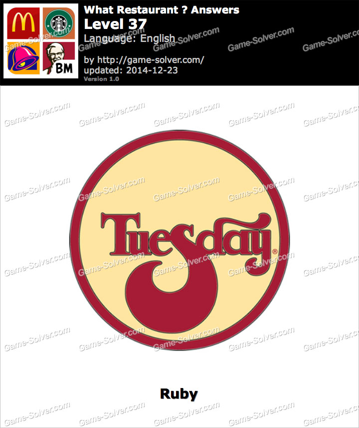 What Restaurant Level 37 Game Solver