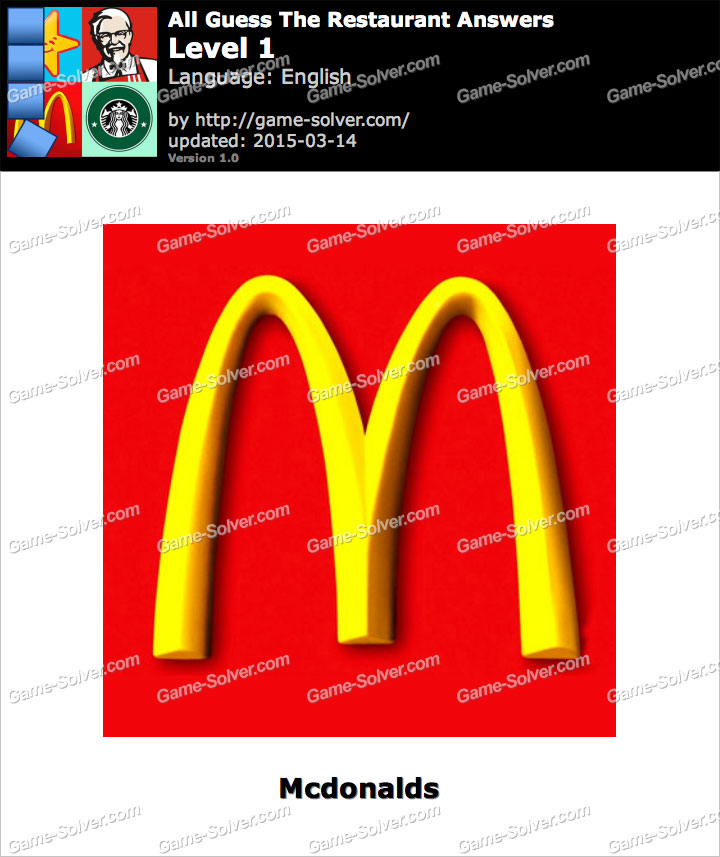 All Guess The Restaurant Answers Game Solver