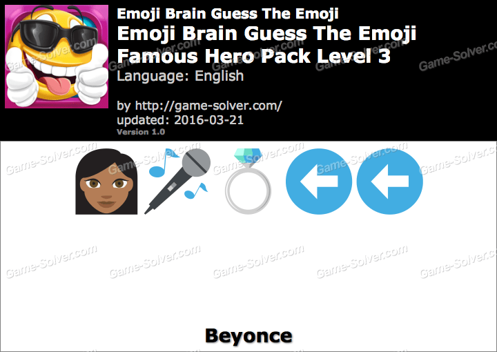 Emoji Brain Guess The Emoji Famous Hero Pack Level 3