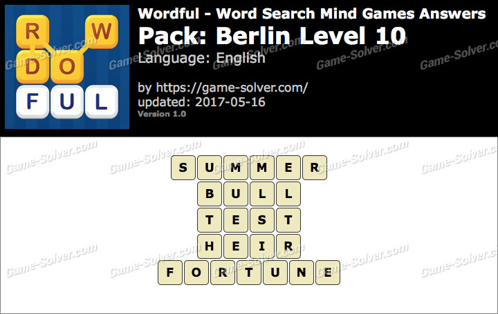 Wordful Berlin Level 10 Answers Game Solver
