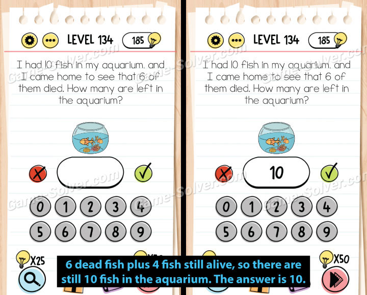 Brain Test Level 134 Answers • Game Solver