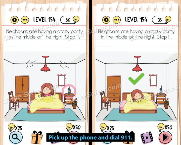 Brain Test Level 154 Answers • Game Solver