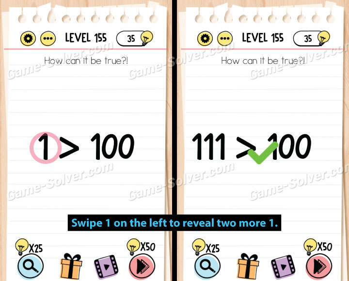 Brain Test Level 155 Answers • Game Solver