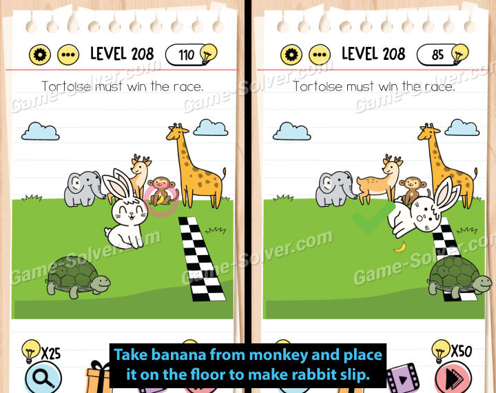 Brain Test Level 208 Answers • Game Solver