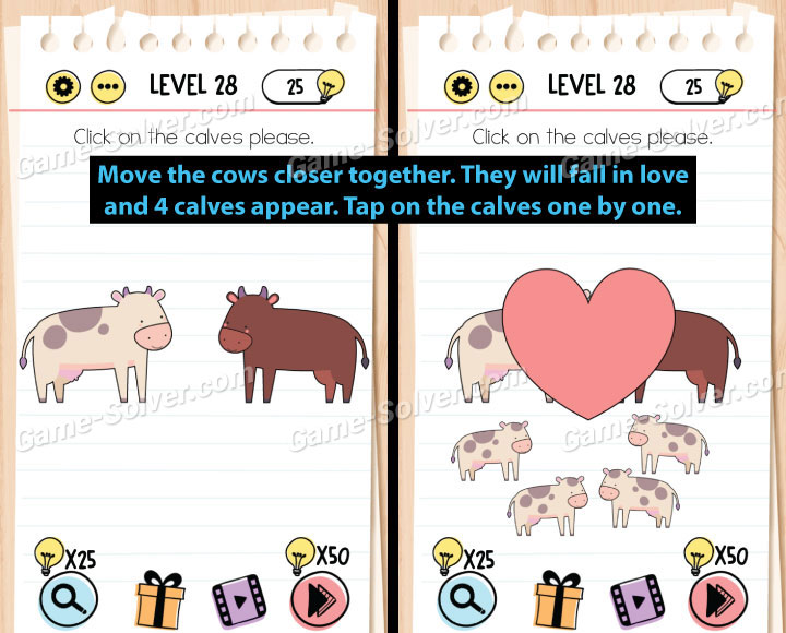 Brain Test Level 28 Answers • Game Solver