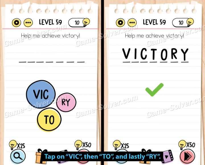 Brain Test Level 59 Answers • Game Solver