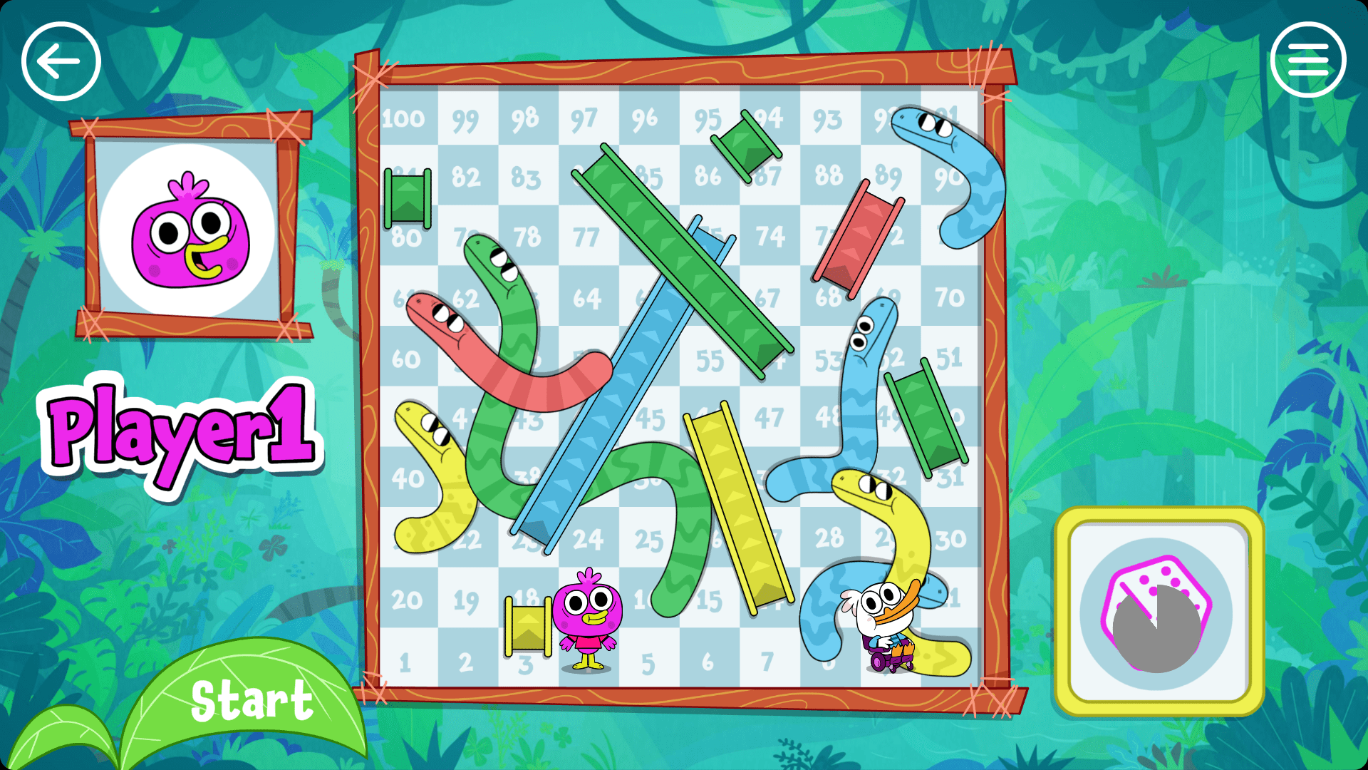 Snakes & Ladders Controls & Options Eye Gaze Games site GameAccess
