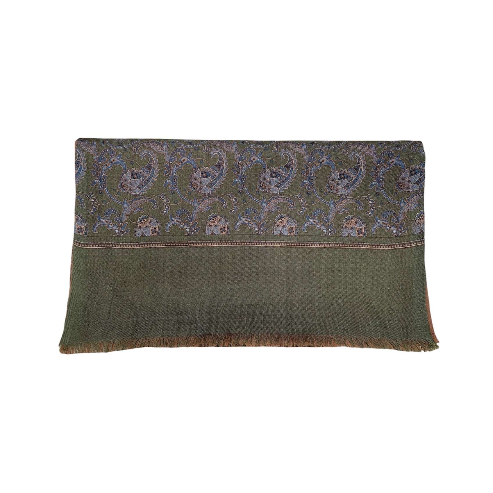 Portia Paisley Wool Silk Scarf Green 22' Game & Gun Premium jagttøj & jagtudstyr