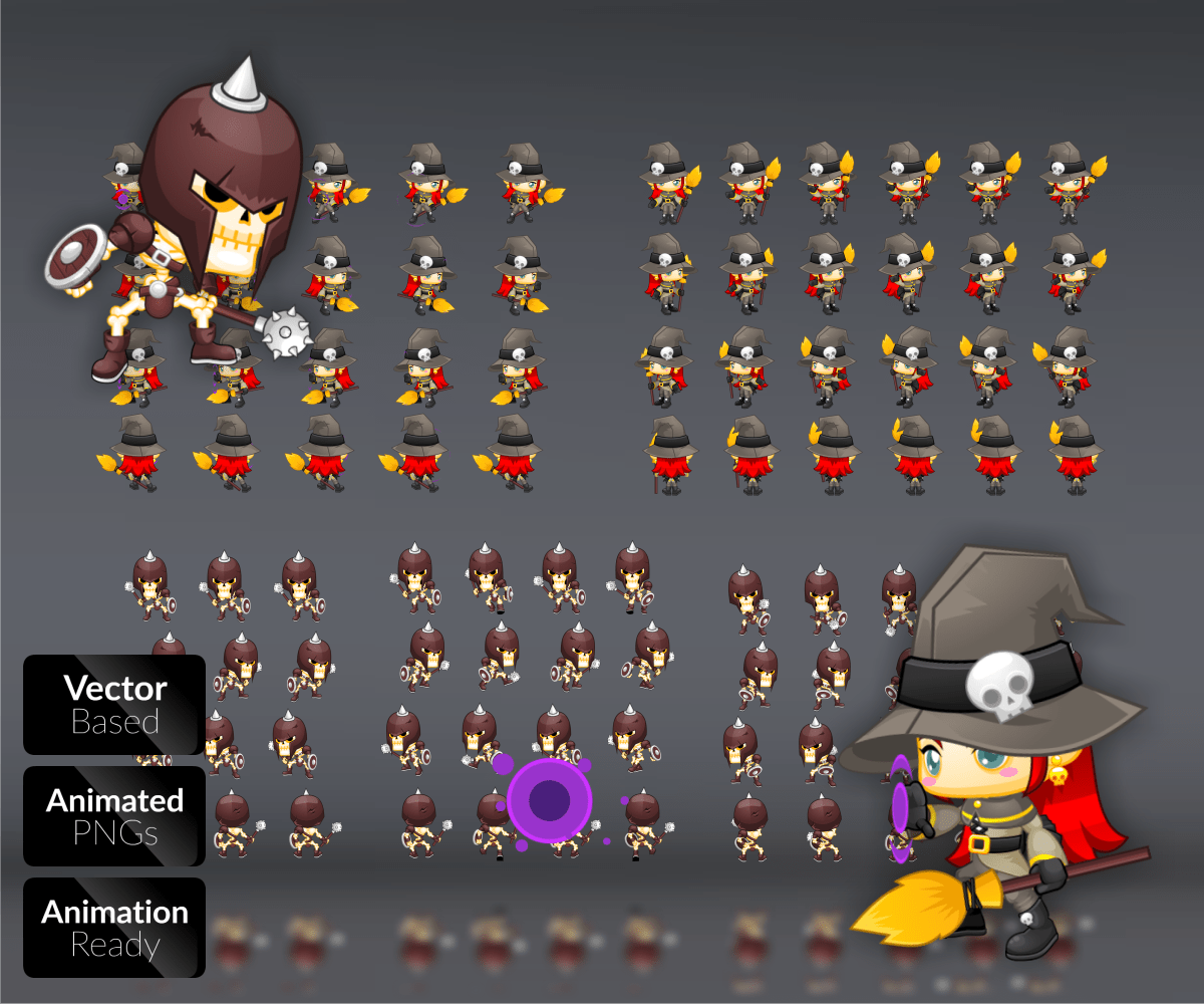 Top Down Character Set The Witch Game Art Partners