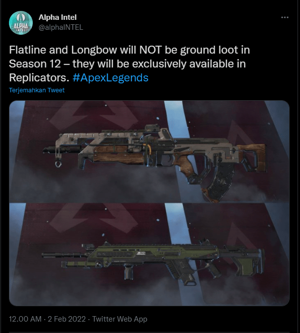 Season 12 Apex Legends akan Hilangkan Senjata Flatline dan Longbow dari