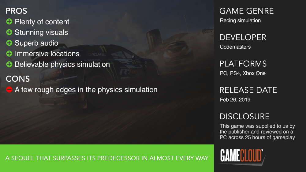 Dirt Rally 2.0 Review GameCloud