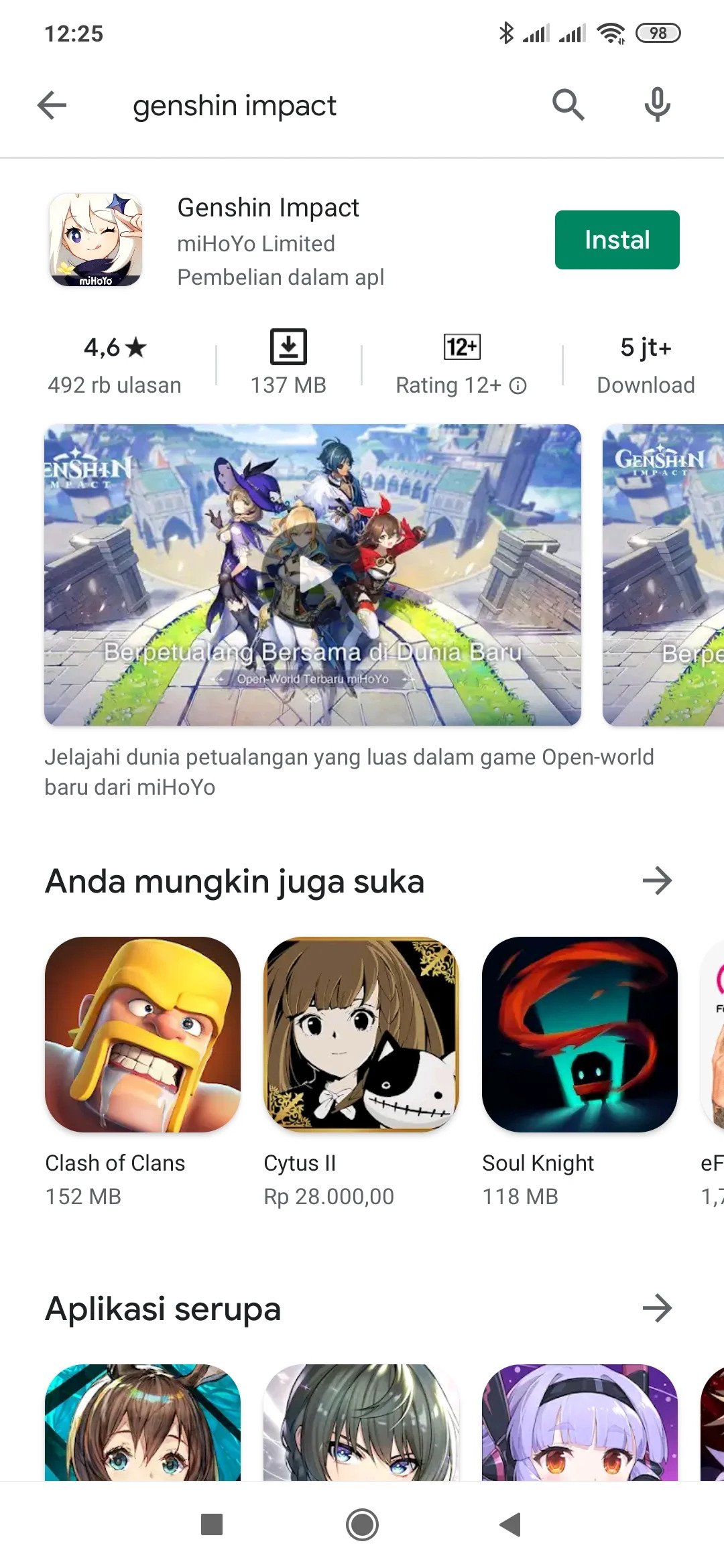 Cara Download dan Main Genshin Impact di HP