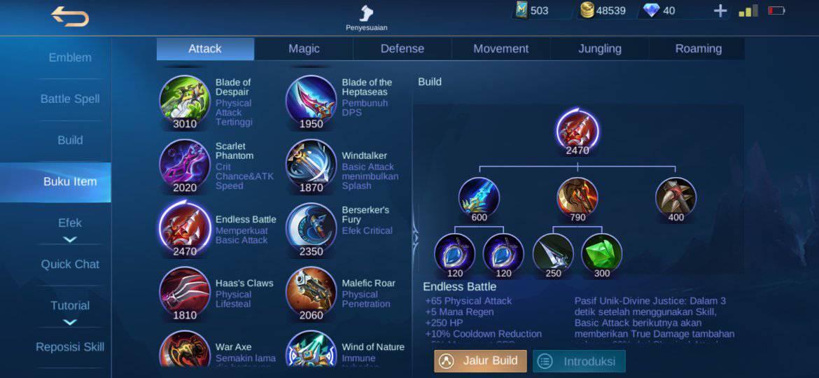Build Alucard Tersakit Pilihan Pro Player 2021