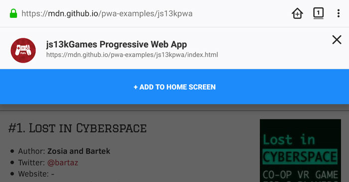 Progressive Web Apps core guides on MDN Web Docs Gamedev.js