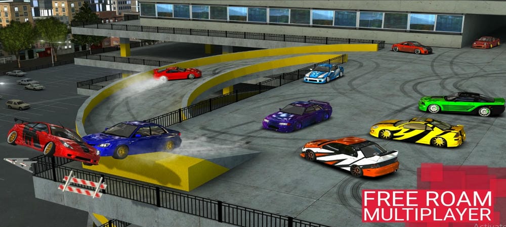 Go through obstacles on the road in Street Racing MOD APK