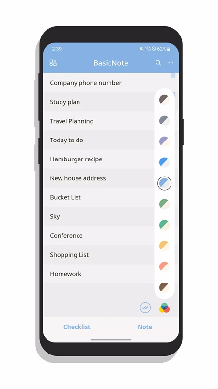 Create additional notes as you wish in BasicNote MOD APK