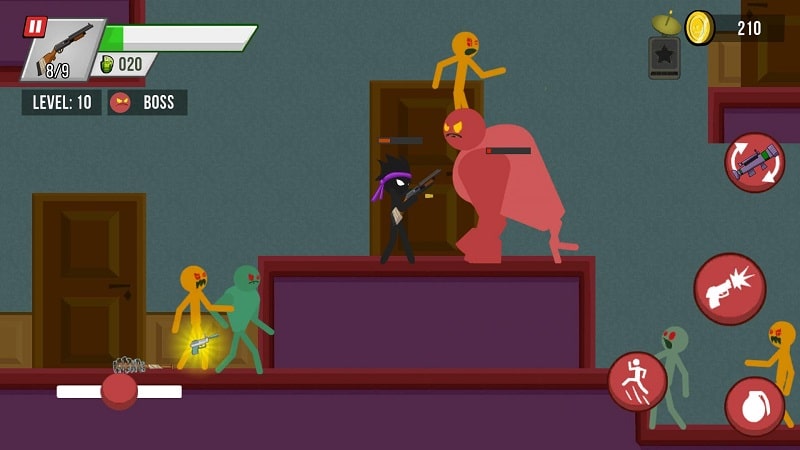 Stickman vs Zombies MOD APK 1.5.4 (Dumb enemy, god mode)