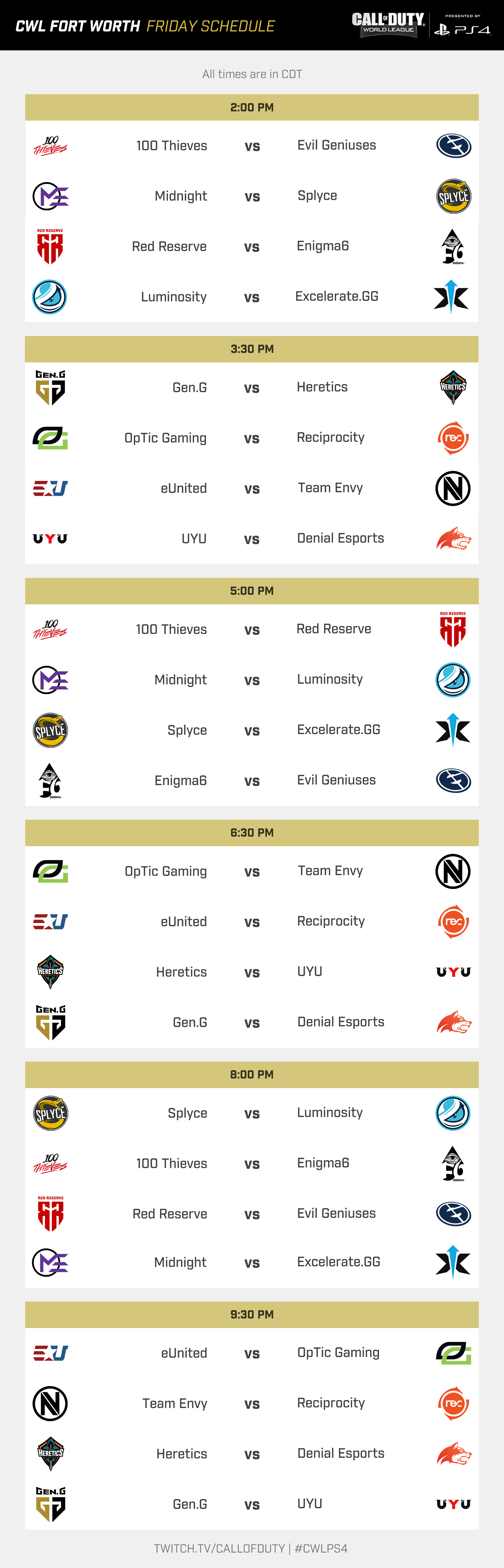 Cwl Forth Worth Schedule Bracket Streams More Gameguidehq