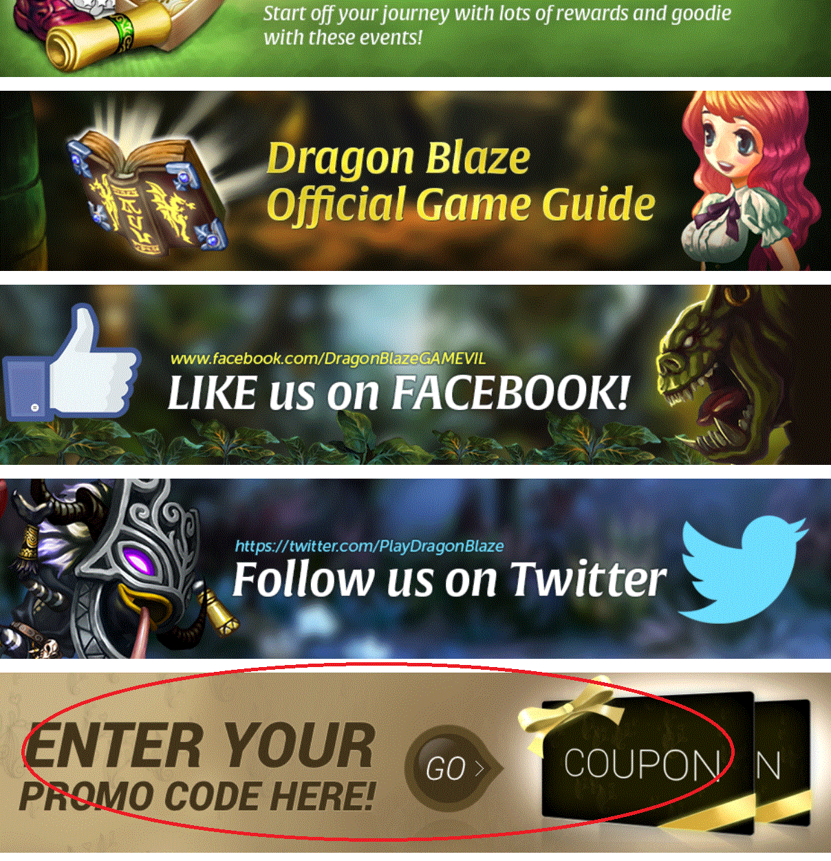 Dragon Blaze How to Input Coupon / Promotion Code