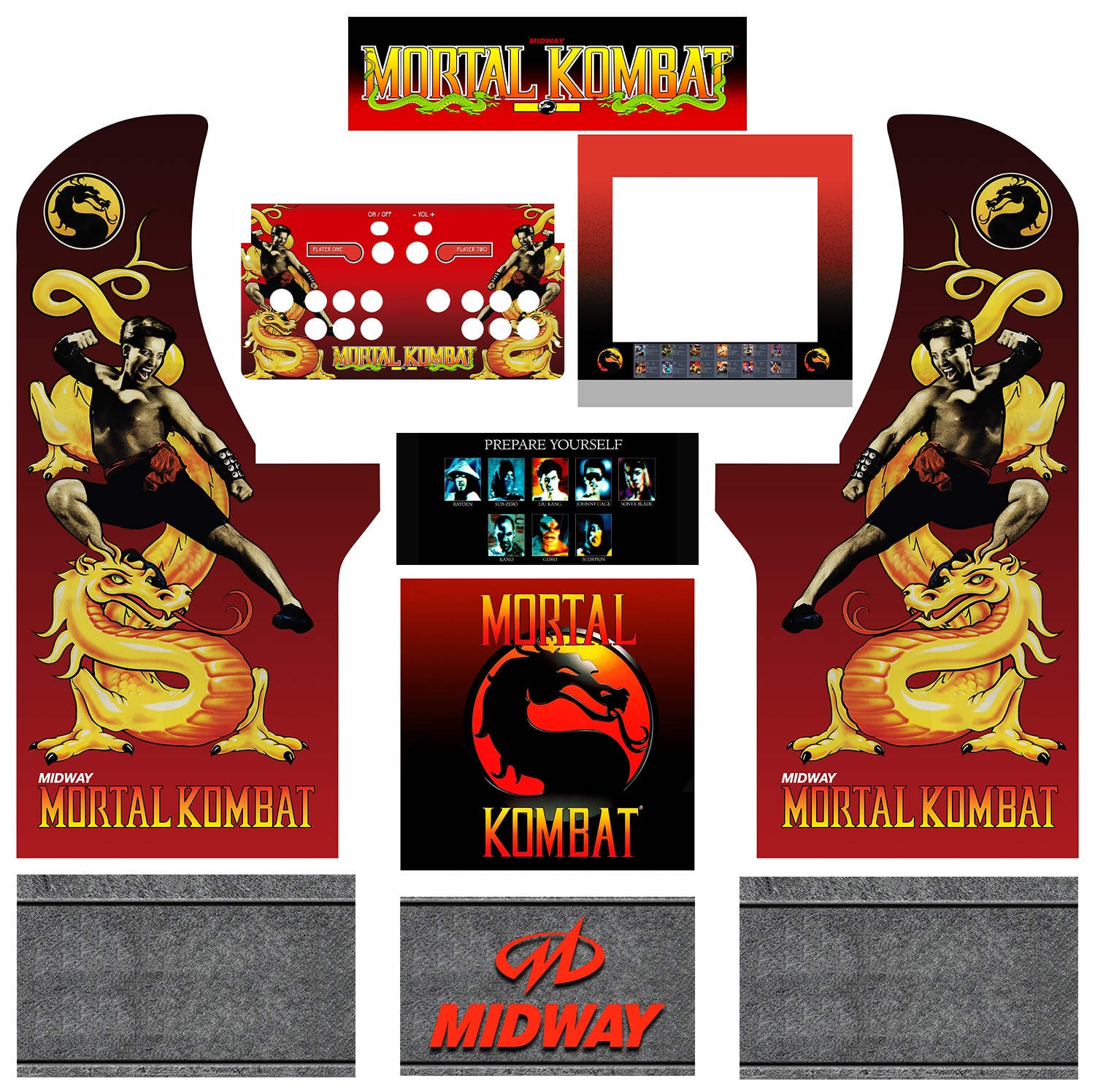Mortal Kombat Arcade1Up Arcade Kit GameOnGrafix