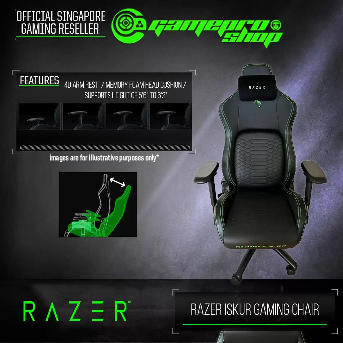 Razer Iskur Gaming Chair With Lumbar Support (3Y) GamePro Shop