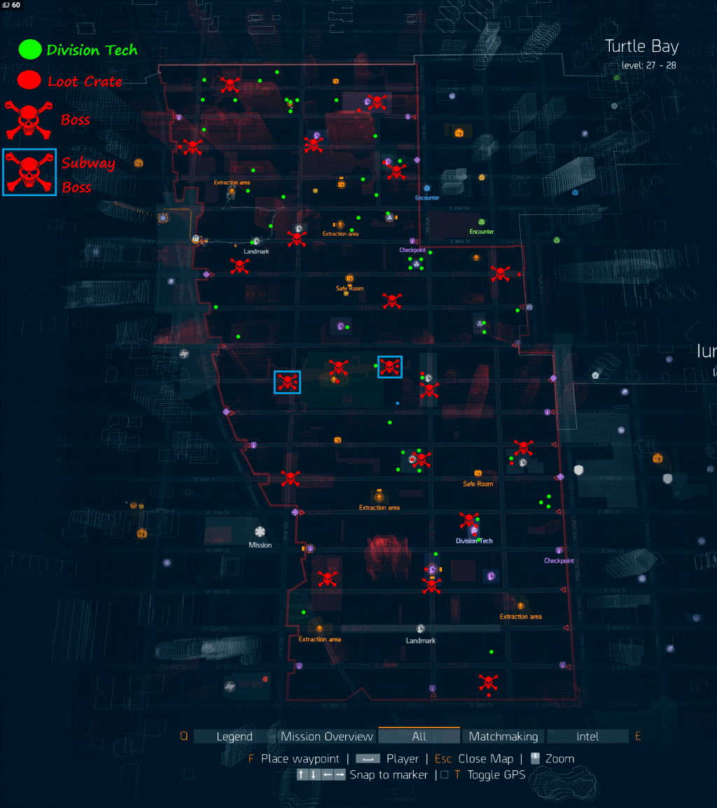 The Division Guide Dark Zone Bosses, Division Tech and Loot Chests Map
