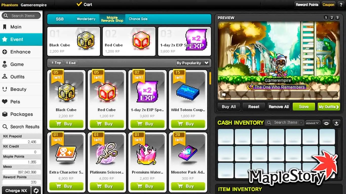 Maplestory How To Use Reward Points Gamer Empire