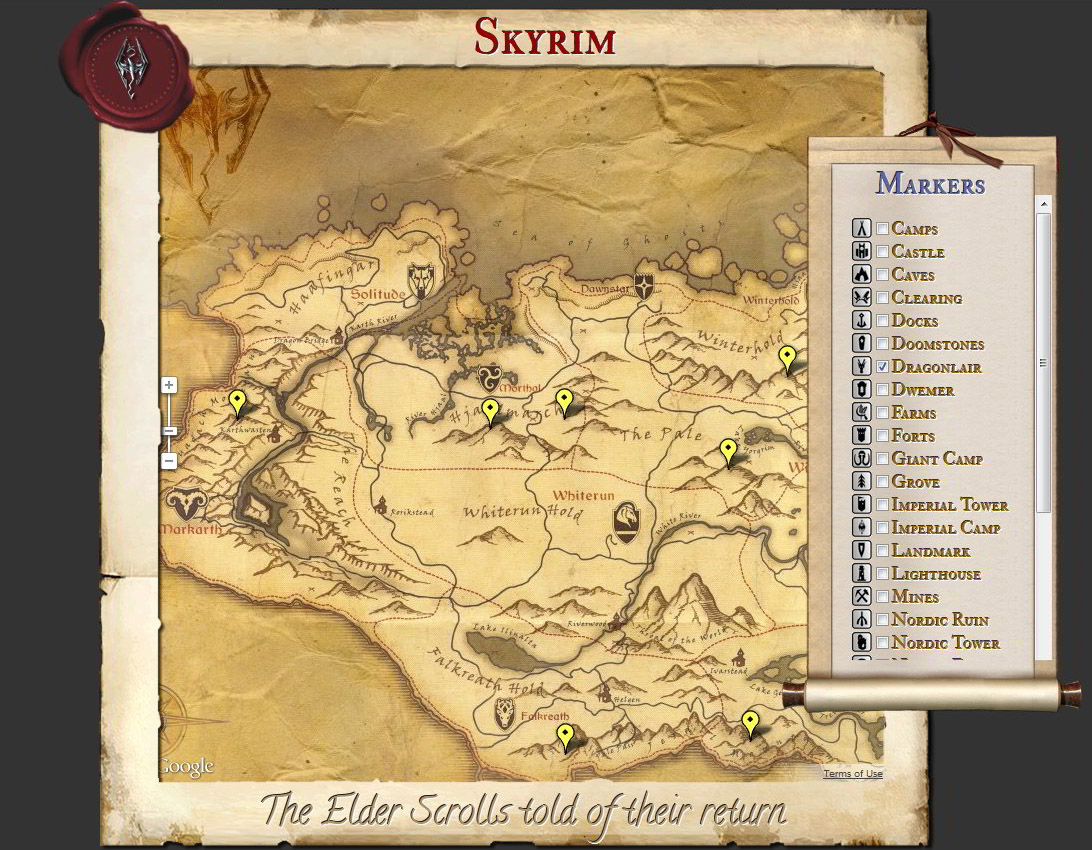 Pain Points De "Skyrim Carte Interactive" Check Out This Interactive Skyrim Map GamerFront
